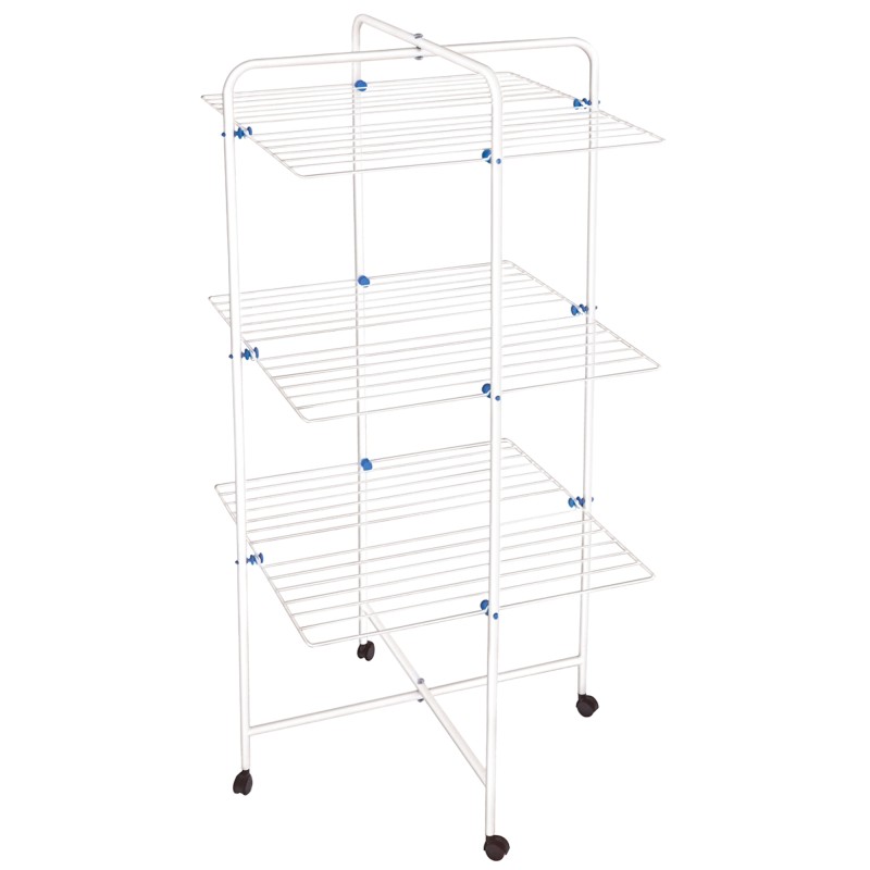 Stendibiancheria verticale Sahara 3 piani 68 x 171 cm acciaio verniciato bianco