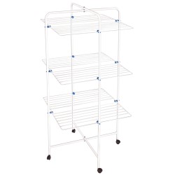 Stendibiancheria verticale Sahara 3 piani 68 x 171 cm acciaio verniciato bianco