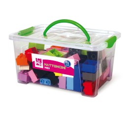 Mattoncini Midi da costruzione in ABS colori assortiti CWR bauletto da 70 pezzi