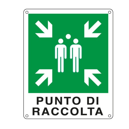 Cartello segnalatore 25x31 cm PUNTO DI RACCOLTA alluminio Cartelli Segnalatori