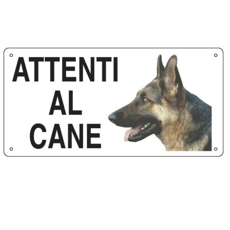 Cartello segnalatore 25x12,5 cm ATTENTI AL CANE alluminio Cartelli Segnalatori