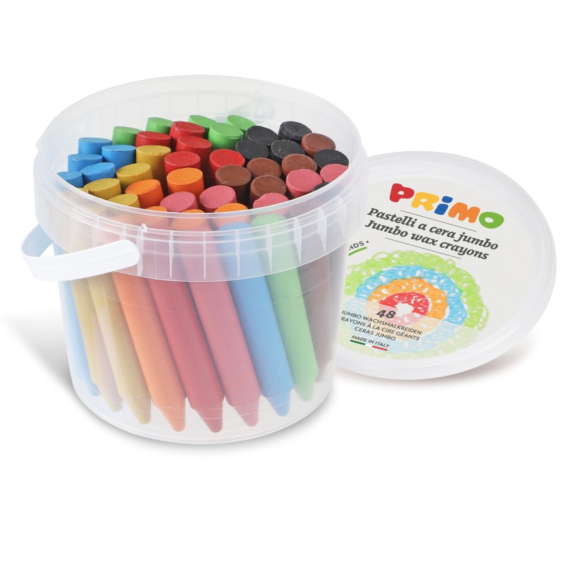 Pastelli a cera Jumbo Ø 13 mm x 85 mm 12 colori assortiti Primo conf. 48 pezzi