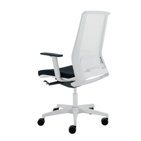 Poltrona semidirezionale Light LLB con braccioli regolabili nero/bianco Unisit