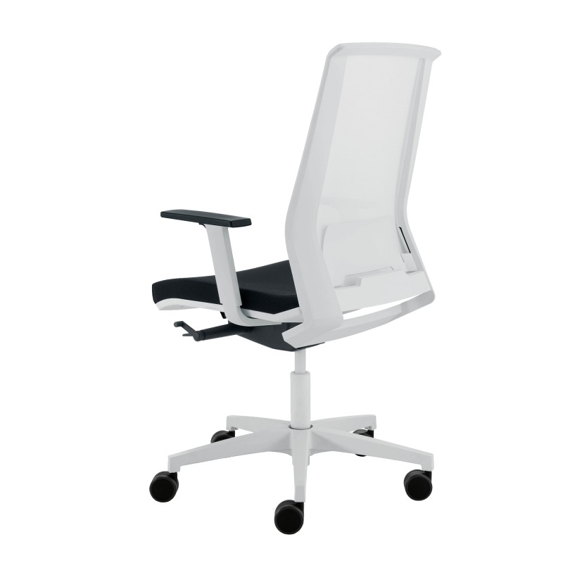 Poltrona semidirezionale Light LLB con braccioli regolabili nero/bianco Unisit