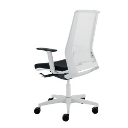 Poltrona semidirezionale Light LLB con braccioli regolabili nero/bianco Unisit