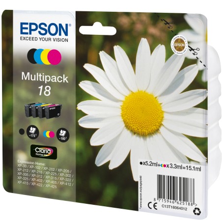Epson Multipack Cartuccia ink 18 C/M/Y/K C13T18064012 C/M/Y 3