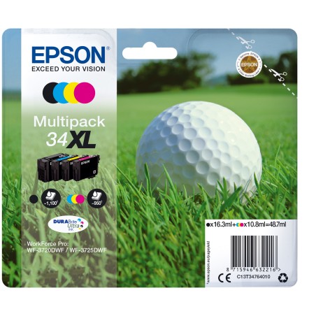 Epson Multipack Cartuccia ink 34XL C/M/Y/K C13T34764010 C/M/Y 10,8ml K 16,3ml
