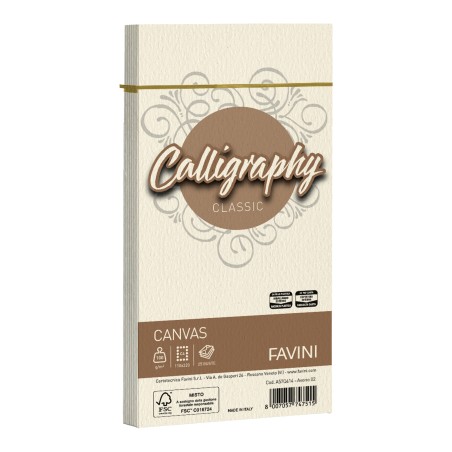 Busta Calligraphy Canvas 110 x 220 mm 100 gr avorio 02 Favini conf. 25 pezzi