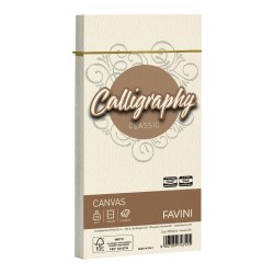 Busta Calligraphy Canvas 110 x 220 mm 100 gr avorio 02 Favini conf. 25 pezzi