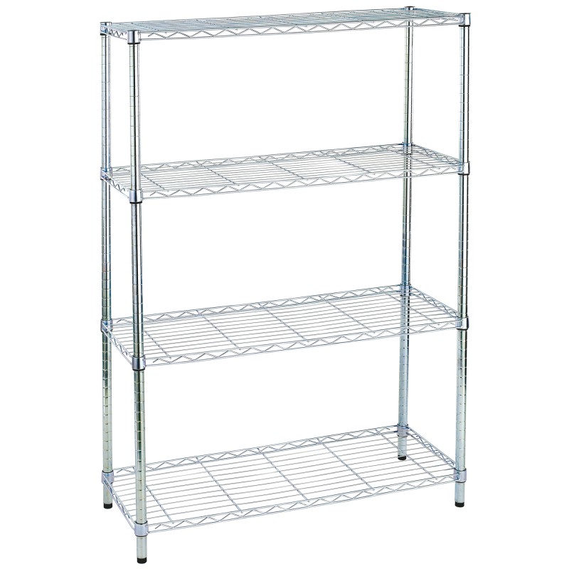 Libreria Archimede Light 4 ripiani acciaio cromato 36x90x137 cm Serena Group