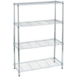 Libreria Archimede Light 4 ripiani acciaio cromato 36x90x137 cm Serena Group