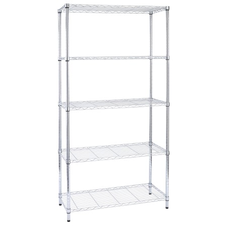 Libreria Archimede Light 5 ripiani acciaio cromato 36x90x177 cm Serena Group