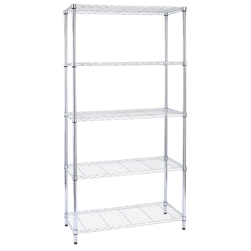 Libreria Archimede Light 5 ripiani acciaio cromato 36x90x177 cm Serena Group