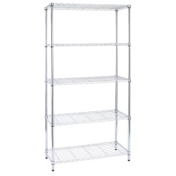 Libreria Archimede Light 5 ripiani acciaio cromato 36x90x177 cm Serena Group
