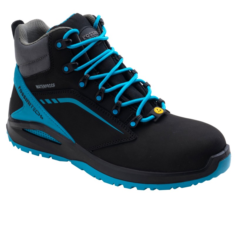 Calzatura di sicurezza Streif High S3 numero 44 nero/azzurro ottanio Rossini