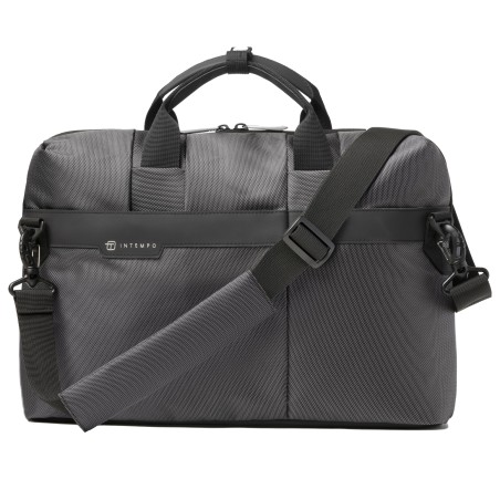 Borsa Office Bag Job slim 43 x 33 x 10 cm tessuto tecnico antracite In Tempo