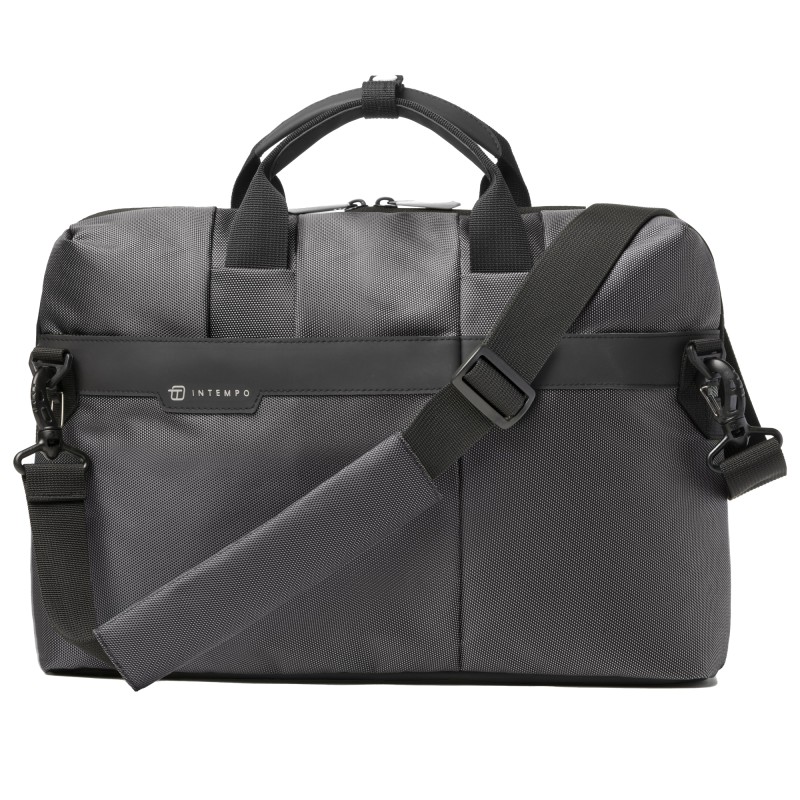Borsa Office Bag Job slim 43 x 33 x 10 cm tessuto tecnico antracite In Tempo