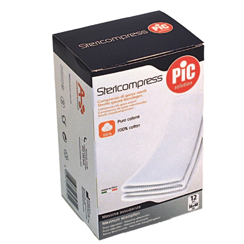 Garza sterile 18x40 cm PVS scatola da 12 compresse (imbustate singolarmente)