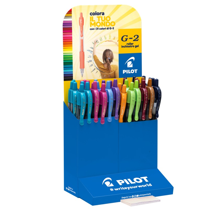 Roller gel a scatto G2 punta 0,7mm colori assortiti Fun Pilot expo 36 pezzi