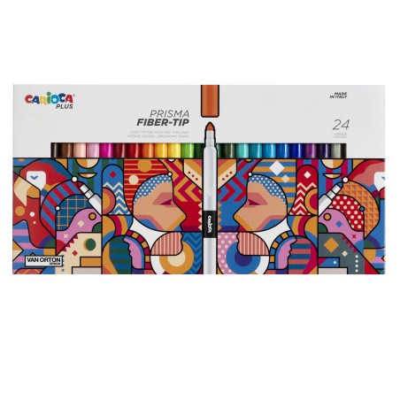 Pennarello Prisma punta 3,7 mm colori assortiti Carioca Plus conf. 24 pezzi