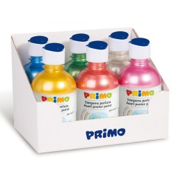 Tempera brillante perlata 300ml colori perlati assortiti Primo box 6 colori