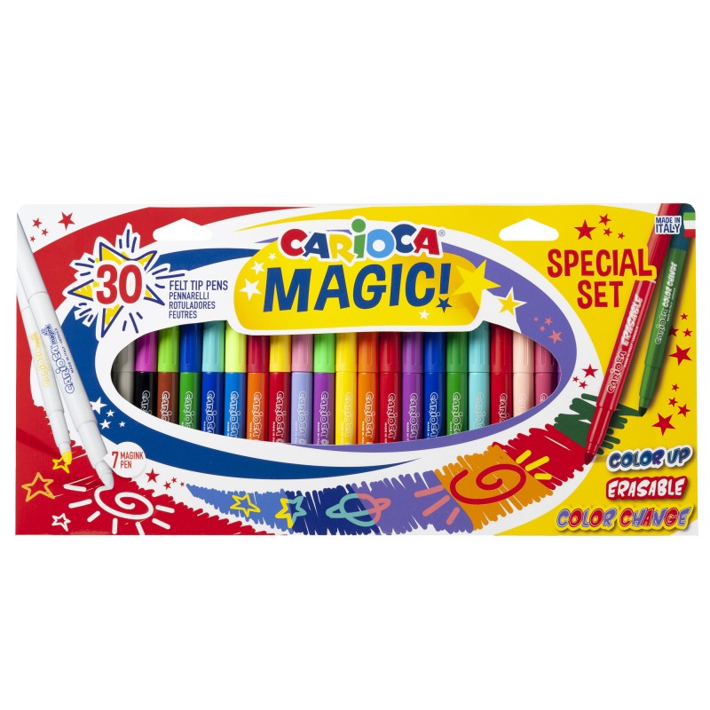 Pennarello Magic Markers punta 6 mm colori assortiti Carioca conf. 30 pezzi