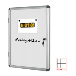 Bacheca per interni fondo bianco magnetico 6 fogli A4 orizzontale BiOffice