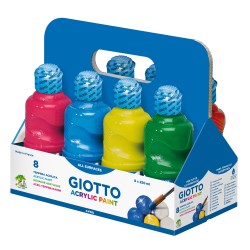 Tempera pronta acrilica 250ml colori assortiti Giotto schoolpack 8 flaconi