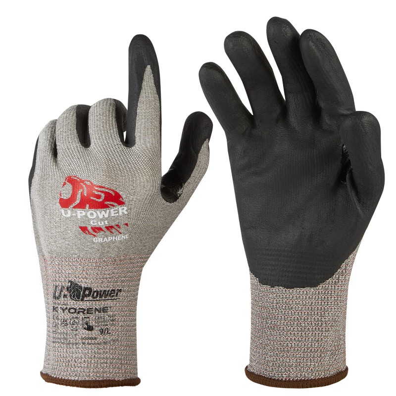 Guanti di protezione CUT con polsino marrone taglia 09 grigio/nero UPower