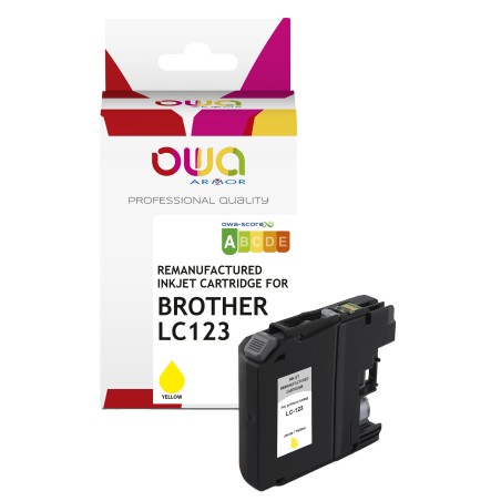 Armor Cartuccia ink Compatibile per Brother LC123 Giallo K20537OW 10,5 ml