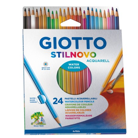 Pastelli Stilnovo Acquarell diametro mina 3,3 mm Giotto astuccio 24 pezzi
