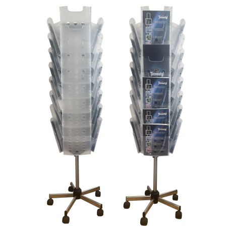 Portariviste girevole da terra Carousel Stacker 24 vaschette A4 Tecnostyl