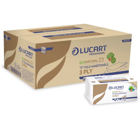 Asciugamani piegati a Z EcoNatural Plastic Free Lucart pacco da 198 pezzi