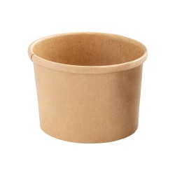 Bowl per zuppe monouso 360 ml cartoncino avana Signor Bio conf. 25 pezzi