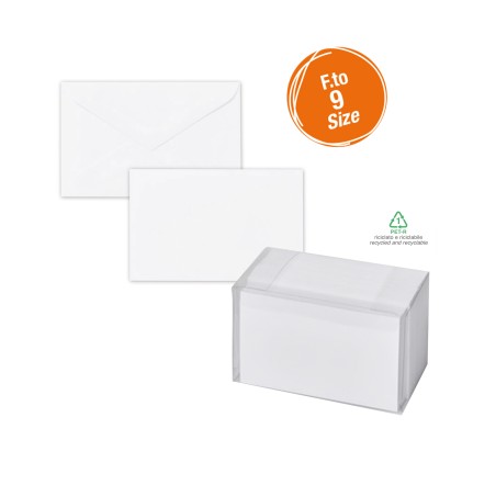 Scatola 100 biglietti + 100 buste Dalmazia bianco 90 x 140 mm Rex Sadoch