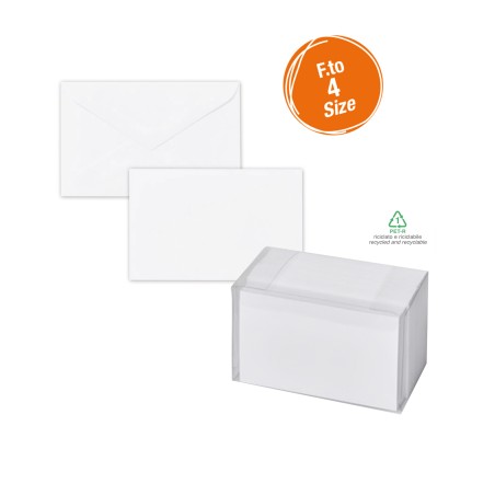 Scatola 100 biglietti + 100 buste Dalmazia bianco 75 x 112 mm Rex Sadoch