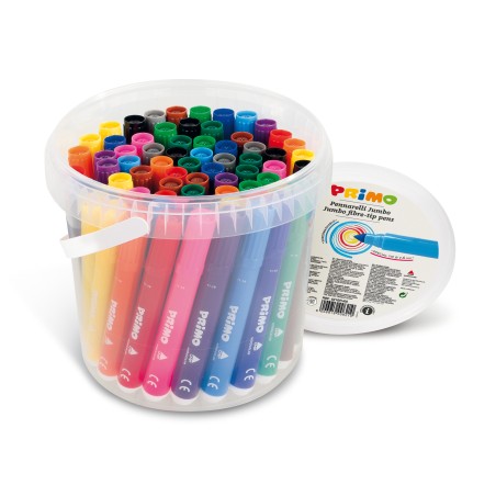 Pennarelli Jumbo punta ø7,6mm colori assortiti Primo secchiello 60 pezzi