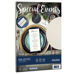 Carta metallizzata Special Events A4 120 gr crema Favini conf. 20 fogli