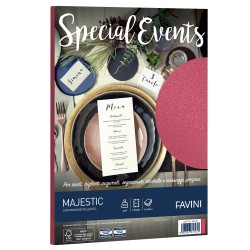 Carta metallizzata Special Events A4 250 gr rosso Favini conf. 10 fogli