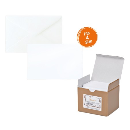Scatola 100 biglietti + 100 buste Bristol bianco 75 x 112 mm Rex Sadoch