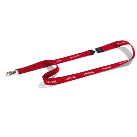 Cordoncini portabadge stampa visitor rosso 44 cm Durable conf. 10 pezzi
