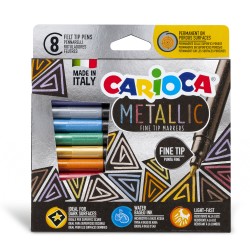 Pennarelli Metallic punta fine colori assortiti Carioca scatola 8 pezzi