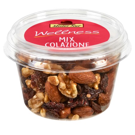 Mix colazione frutta secca e disidratata in bicchiere 125 gr Mister Nut