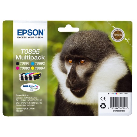 Epson Cartuccia ink C/M/Y/K T0895 C13T08954010 C/M/Y 3,5ml cad K 5,8ml