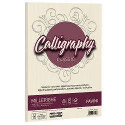 Carta Calligraphy Millerighe A4 100 gr avorio 02 Favini conf. 50 fogli
