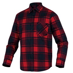 Camicia da lavoro Ruby flanella di cotone tg. L rosso / nero Deltaplus