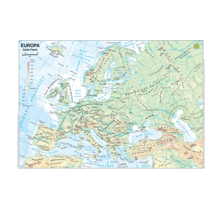 Carta geografica Europa scolastica plastificata 29,7 x 42 cm Belletti