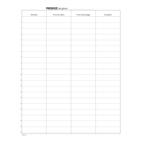 Registro firma presenza 49 pag 31 x 24,5 cm DU1338100000 Data Ufficio