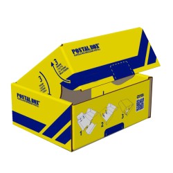Scatola spedizioni Postal Box® XL 48 x 30 x 21 cm giallo/blu Blasetti