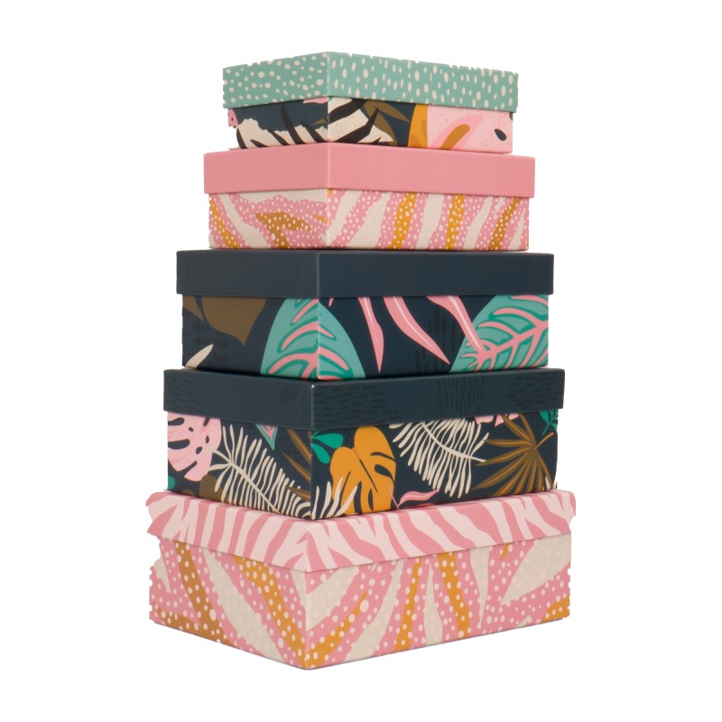 Set scatole regalo dimensioni assortite fantasia Breeze conf. 5 pezzi
